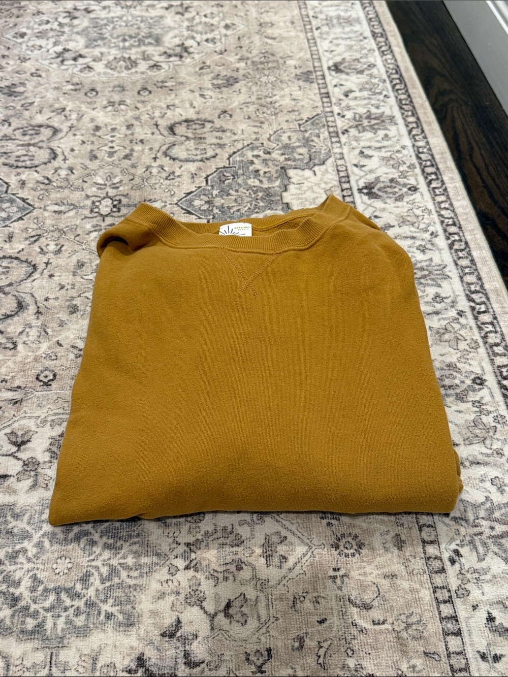 aerie Women's Crewneck Sweater in Mustard Yellow